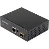 StarTech.com Industrial Fiber to Ethernet Media Converter – 10/100/1000 Mbps SFP to RJ45/Cat6 – Singlemode/Multimode Optical Fiber to Copper Gigabit Network – 12-56V DC – IP-30/ -40 to +75C, TAA