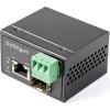 StarTech.com PoE+ Industrial Fiber to Ethernet Media Converter 30W – SFP to RJ45 – Singlemode/Multimode Fiber to Copper Gigabit Ethernet – Mini/Compact Size – IP-30/ -40 to +75C, TAA (IMC1GSFP30W)