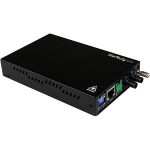 StarTech.com 10/100 Mbps Ethernet to Fiber Optic Media Converter – Steel – Chassis Mount – ST Multimode – 1310nm – 2km , TAA (ET90110ST2)(Chassis Mount | Steel)