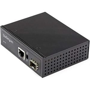StarTech.com PoE+ Industrial Fiber to Ethernet Media Converter 60W – SFP to RJ45 – Singlemode/Multimode Fiber to Copper Gigabit Ethernet – Compact Size – IP-30/ -40 to +75C, TAA (IMC1GSFP60W)