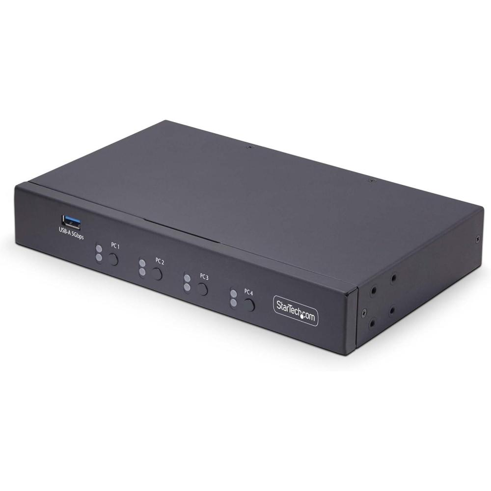 imageStarTechcom 4Port KM Switch with Mouse Switching USB 30 Switcher KeyboardMouse Sharing 35mmUSB Audio TAA Compliant