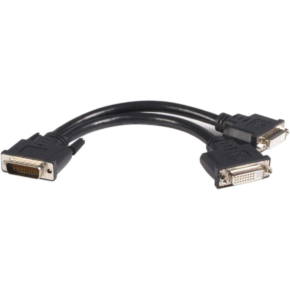 imageStarTechcom DMS 59 to Dual DVI I  8in  DMS 59 to 2x DVI  Y Cable  DVI Splitter Cable  Monitor Splitter Cable  DMS 59 Cable DMSDVIDVI1Black
