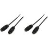 StarTech.com 15 ft Thin Toslink Digital Optical SPDIF Audio Cable – 15ft / 15 Feet Optical Audio Cable (THINTOS15),Black(10 ft Pack of 2)