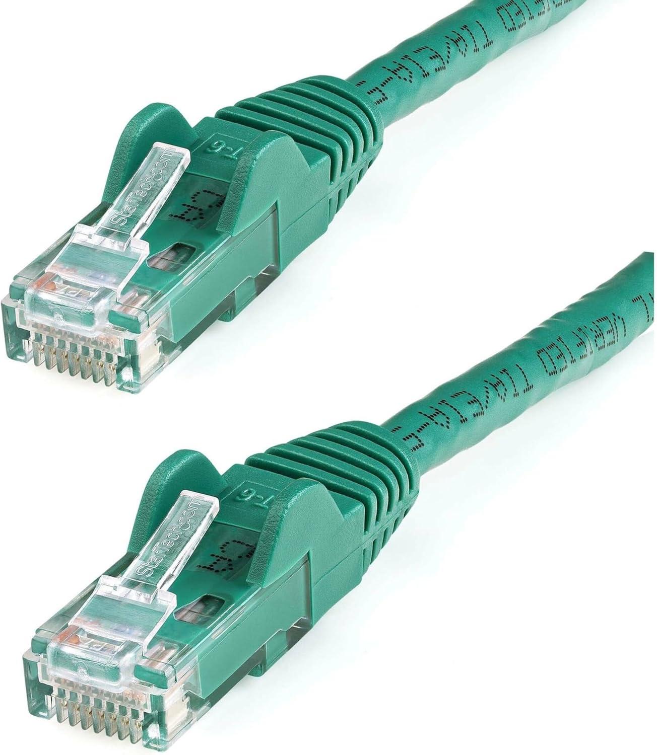imageStarTechcom 15ft CAT6 Ethernet Cable Black CAT 6 Gigabit Ethernet Wire 650MHz 100W PoE RJ45 UTP NetworkPatch Cord Snagless wStrain Relief Fluke TestedWiring is UL CertifiedTIA N6PATCH15BKGreen