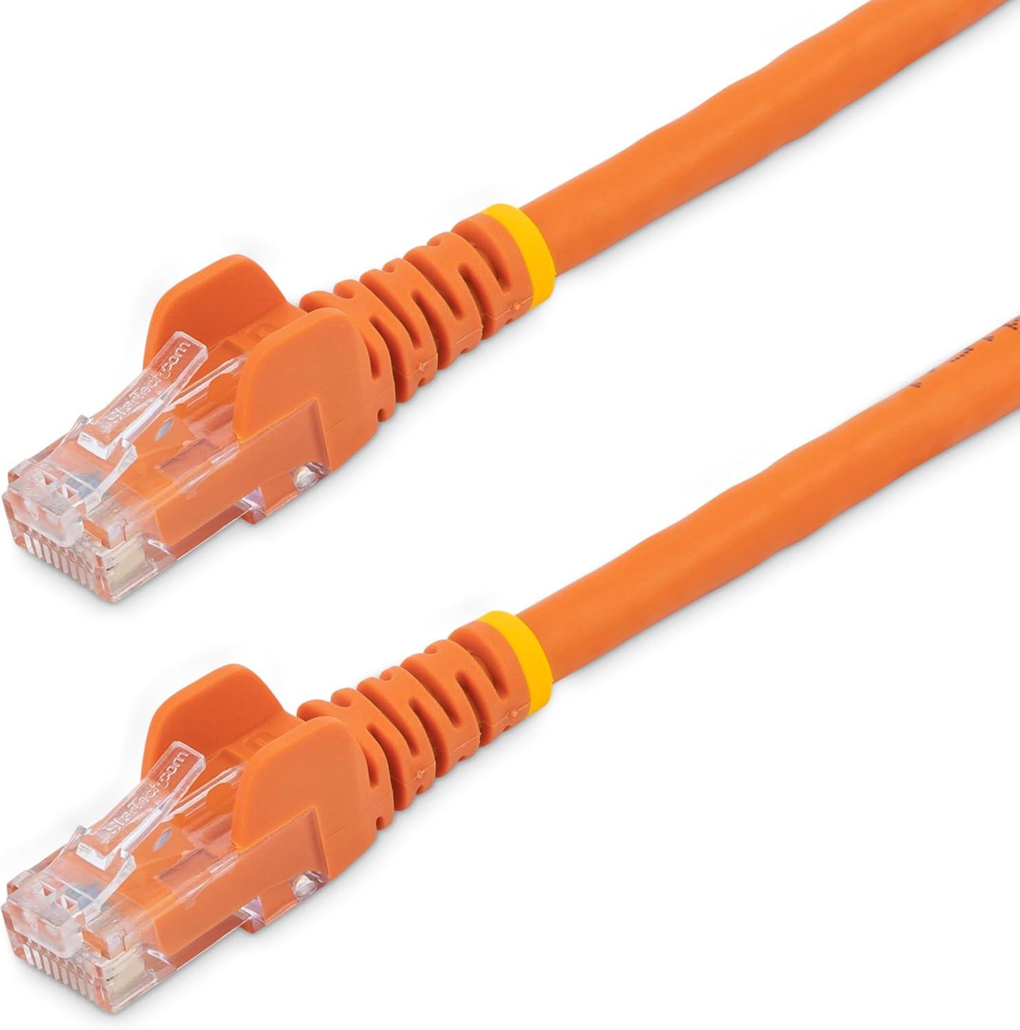 imageStarTechcom 15ft CAT6 Ethernet Cable Black CAT 6 Gigabit Ethernet Wire 650MHz 100W PoE RJ45 UTP NetworkPatch Cord Snagless wStrain Relief Fluke TestedWiring is UL CertifiedTIA N6PATCH15BKOrange