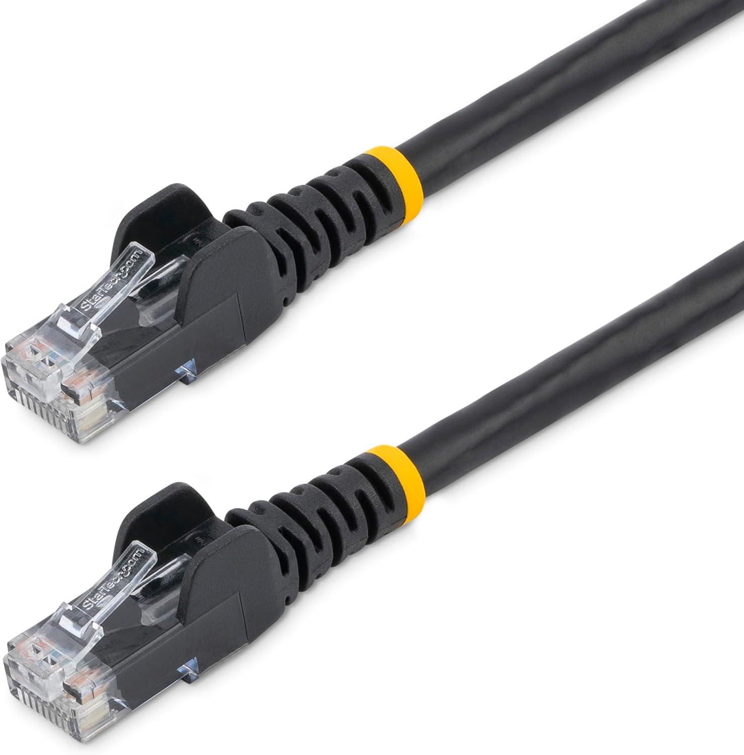 imageStarTechcom 15ft CAT6 Ethernet Cable Black CAT 6 Gigabit Ethernet Wire 650MHz 100W PoE RJ45 UTP NetworkPatch Cord Snagless wStrain Relief Fluke TestedWiring is UL CertifiedTIA N6PATCH15BKBlack