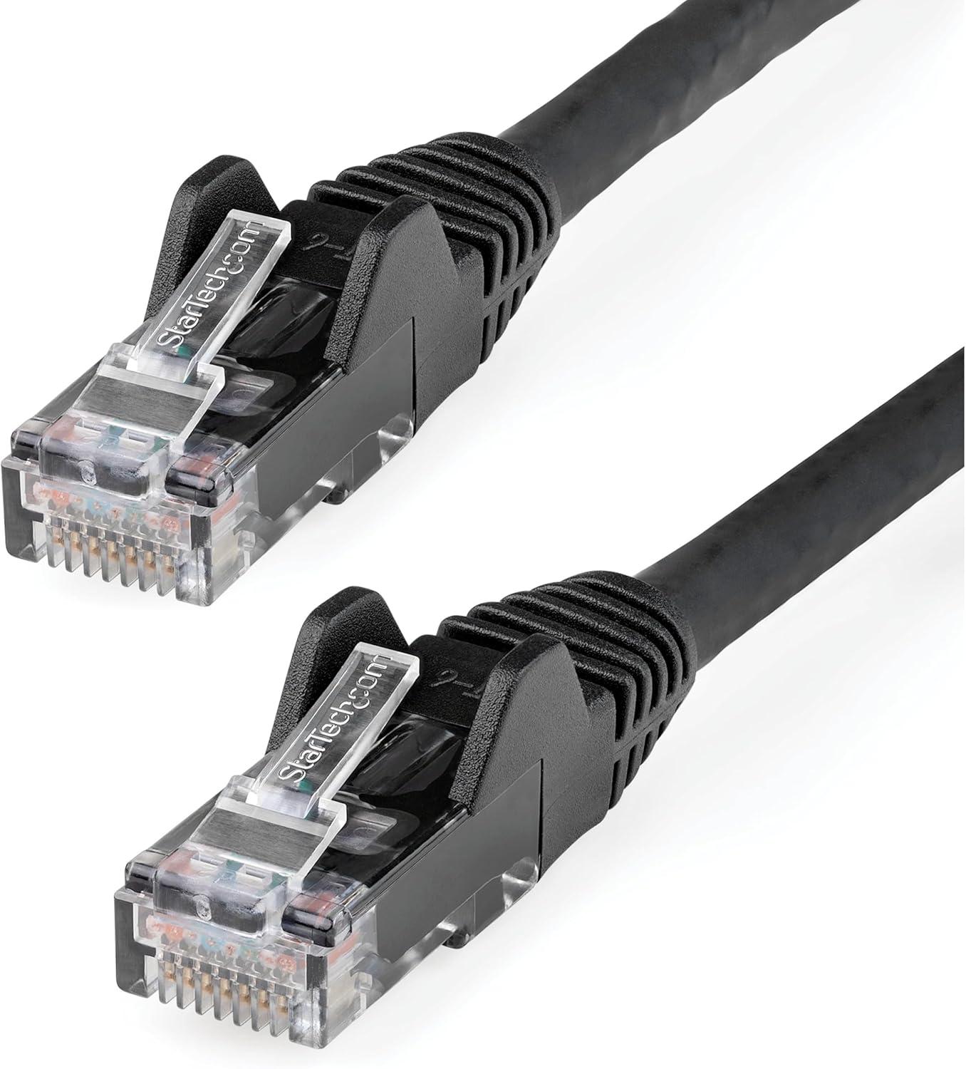 imageStarTechcom 15ft CAT6 Ethernet Cable Black CAT 6 Gigabit Ethernet Wire 650MHz 100W PoE RJ45 UTP NetworkPatch Cord Snagless wStrain Relief Fluke TestedWiring is UL CertifiedTIA N6PATCH15BKBlack