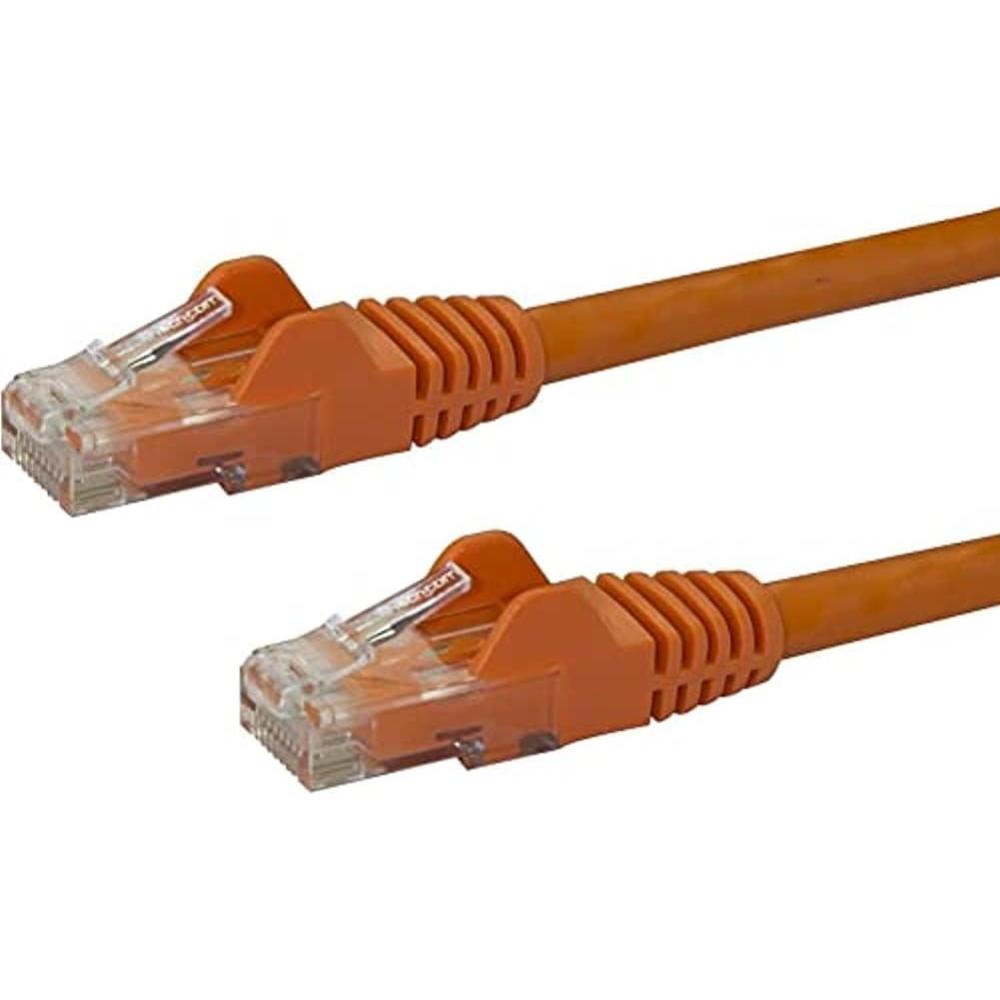 imageStarTechcom 15ft CAT6 Ethernet Cable Black CAT 6 Gigabit Ethernet Wire 650MHz 100W PoE RJ45 UTP NetworkPatch Cord Snagless wStrain Relief Fluke TestedWiring is UL CertifiedTIA N6PATCH15BKOrange