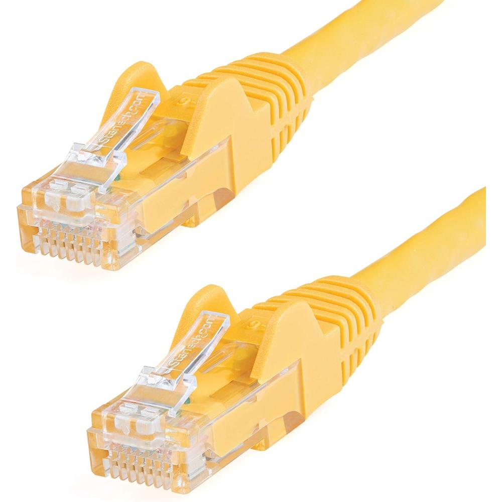 imageStarTechcom 15ft CAT6 Ethernet Cable Black CAT 6 Gigabit Ethernet Wire 650MHz 100W PoE RJ45 UTP NetworkPatch Cord Snagless wStrain Relief Fluke TestedWiring is UL CertifiedTIA N6PATCH15BKYellow