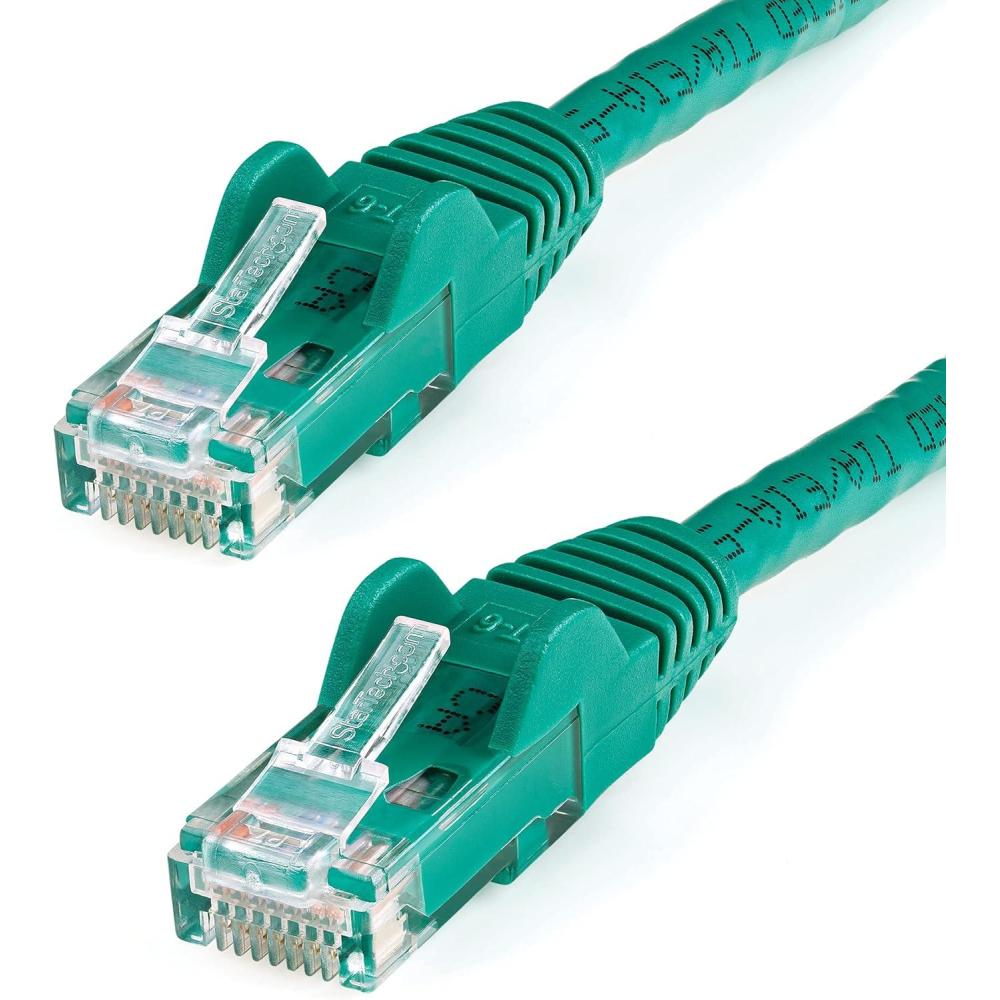 imageStarTechcom 15ft CAT6 Ethernet Cable Black CAT 6 Gigabit Ethernet Wire 650MHz 100W PoE RJ45 UTP NetworkPatch Cord Snagless wStrain Relief Fluke TestedWiring is UL CertifiedTIA N6PATCH15BKGreen