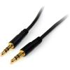 StarTech.com 1 ft. (0.3 m) Right Angle 3.5 mm Audio Cable – 3.5mm Slim Audio Cable – Male/Male – Aux Cable (MU1MMSRA), Black(1 ft)