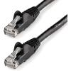 StarTech.com 15ft CAT6 Ethernet Cable – Black CAT 6 Gigabit Ethernet Wire -650MHz 100W PoE RJ45 UTP Network/Patch Cord Snagless w/Strain Relief Fluke Tested/Wiring is UL Certified/TIA (N6PATCH15BK)(Black)