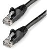 StarTech.com 15ft CAT6 Ethernet Cable – Black CAT 6 Gigabit Ethernet Wire -650MHz 100W PoE RJ45 UTP Network/Patch Cord Snagless w/Strain Relief Fluke Tested/Wiring is UL Certified/TIA (N6PATCH15BK)(Black)