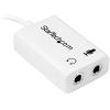 StarTech.com 4 Position Microphone and Headphone Splitter – 3.5 mm – 4 Pin / 4 Pole – Mic and Audio Combo Splitter Cable (MUYHSMFFADW), White