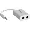 StarTech.com Black Slim Mini Jack Headphone Splitter Cable Adapter – 3.5mm Audio Mini Stereo Y Splitter – 3.5mm Male to 2x 3.5mm Female (MUY1MFFADP)(Adapter)