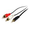 StarTech.com 1 ft. (0.3 m) Right Angle 3.5 mm Audio Cable – 3.5mm Slim Audio Cable – Male/Male – Aux Cable (MU1MMSRA), Black(3 ft / 1m)
