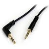 StarTech.com 1 ft. (0.3 m) Right Angle 3.5 mm Audio Cable – 3.5mm Slim Audio Cable – Male/Male – Aux Cable (MU1MMSRA), Black(3 ft)