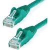 StarTech.com 15ft CAT6 Ethernet Cable – Black CAT 6 Gigabit Ethernet Wire -650MHz 100W PoE RJ45 UTP Network/Patch Cord Snagless w/Strain Relief Fluke Tested/Wiring is UL Certified/TIA (N6PATCH15BK)(Green)