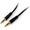 StarTech.com 6 ft Slim 3.5mm Stereo Audio Cable – M/M – 3.5mm Male to Male Audio Cable for Your Smartphone, Tablet or MP3 Player (MU6MMS) Black