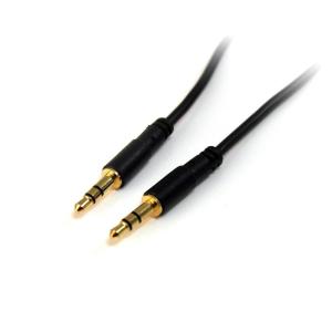 StarTech.com 1 ft. (0.3 m) Right Angle 3.5 mm Audio Cable – 3.5mm Slim Audio Cable – Male/Male – Aux Cable (MU1MMSRA), Black(15ft)