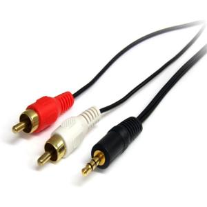 StarTech.com 3.5mm to RCA Cable – 6 ft / 1.8m – RCA Audio Cable – Headphone to RCA Cable – Audio to RCA Cable (MU6MMRCA),Black