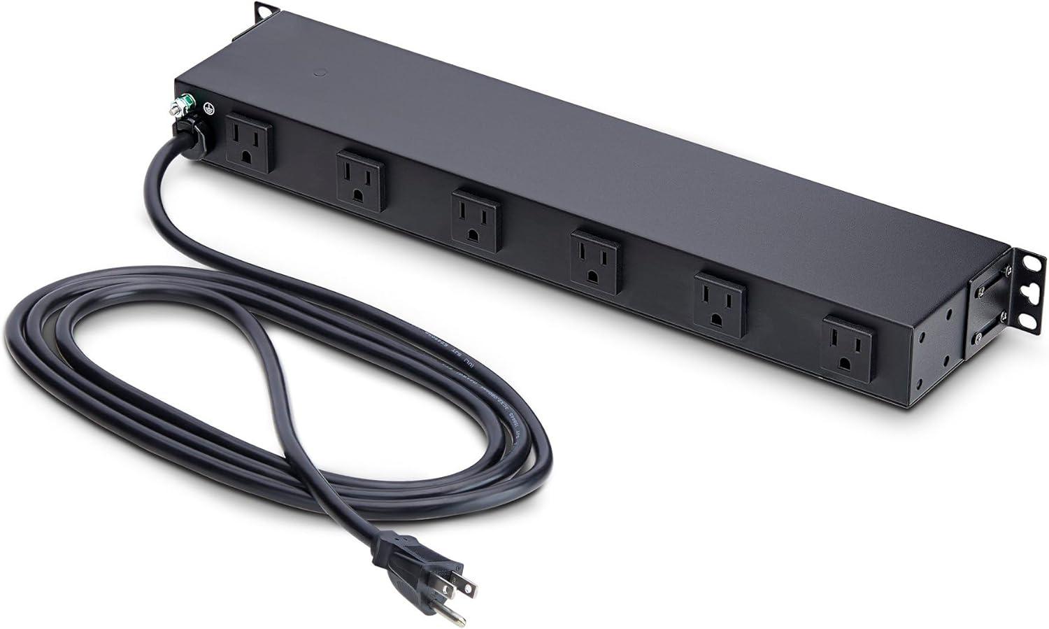 image:imageStarTechcom 12Outlet Rackmount PDU 1U Server Power Strip WideSpaced RightAngle Ports Mounted Power Distribution Unit