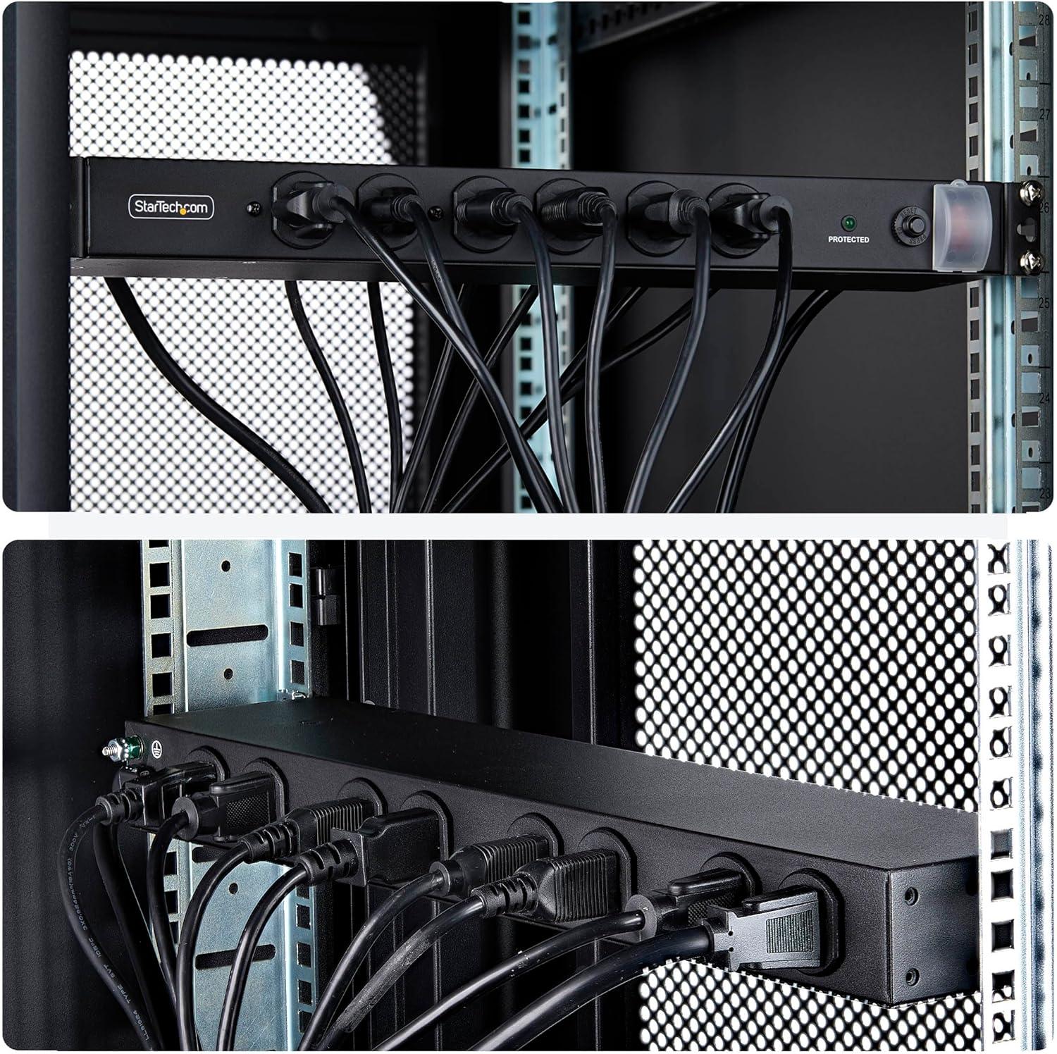 image:imageStarTechcom 14Outlet Rackmount PDU 1U Server Rack Accessories Surge Protector Power Strip 6X Front and 8X Rear Ports Rack Mount Power Distribution Unit Outlet Strip with 8ft Power Cord