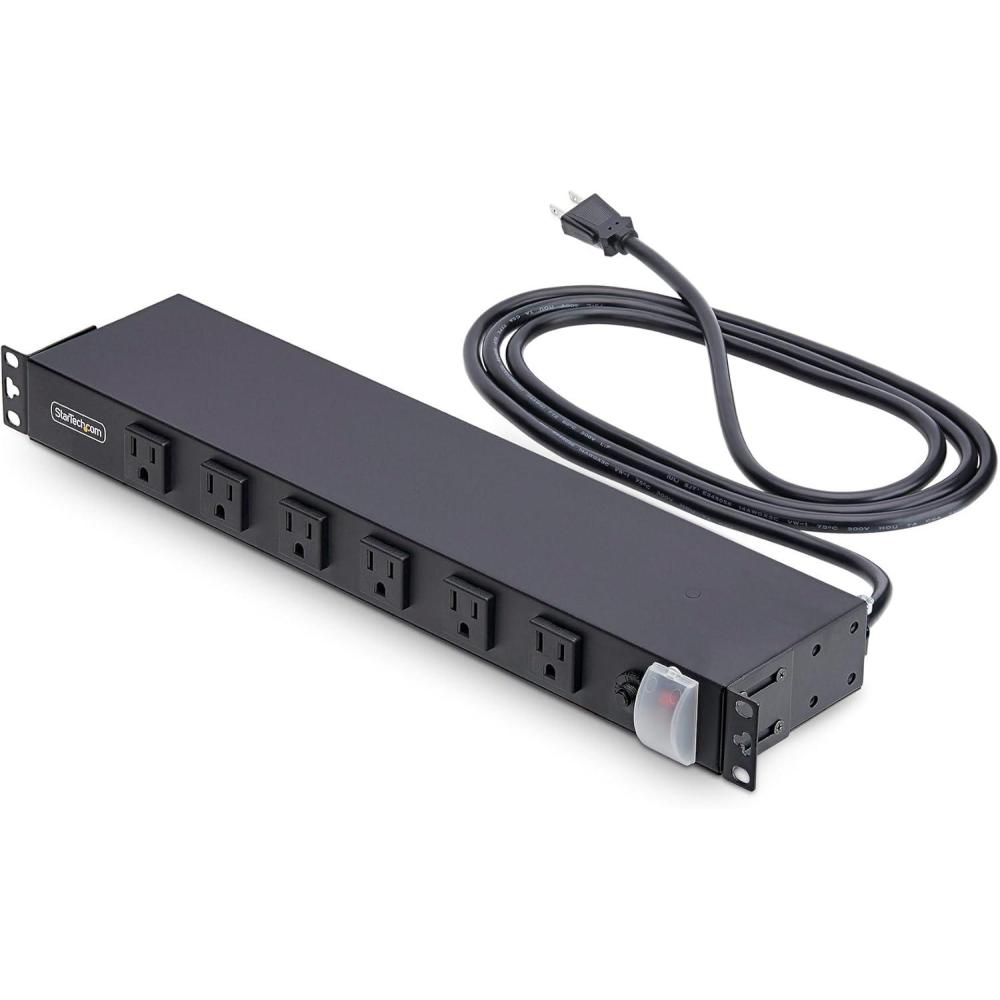 image:imageStarTechcom 12Outlet Rackmount PDU 1U Server Power Strip WideSpaced RightAngle Ports Mounted Power Distribution Unit