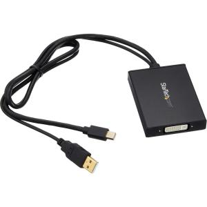 StarTech.com Mini DisplayPort to Dual-Link DVI Adapter – USB Powered – Dual Link Connectivity – Black – DVI Active Display Converter (MDP2DVID2)