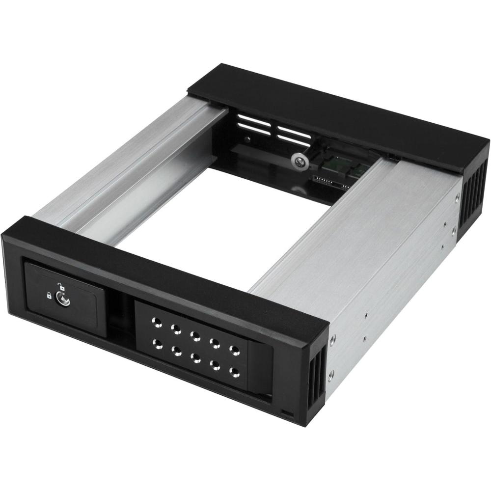 image:imageStarTechcom 525 to 35 Trayless Hard Drive Hot Swap Bay Removable Hard Drive Bay for 35 SATASAS Drives Aluminum HSB1SATSASBAAluminum