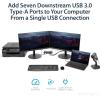 StarTech.com 7 Port USB 3.0 Hub – Up To 5 Gbps – 7 x USB – Universal Multi Port USB Extender for Your Desktop – USB Powered (ST7300USB3B)