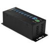 StarTech.com 7-Port USB 3.0 Hub with Power Adapter – Metal Industrial USB-A Hub with ESD & 350W Surge Protection – Din/Wall/Desk Mountable – High Speed USB 3.0 (5Gbps) – Hub , TAA (HB30A7AME)