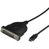 StarTech.com USB C to Parallel Printer Cable – DB25 Female Port for IEEE1284 Printers – Bus Powered – Printer Cable Adapter – USB to DB25 (ICUSBCPLLD25), Black, 6ft(Prolific Parallel)