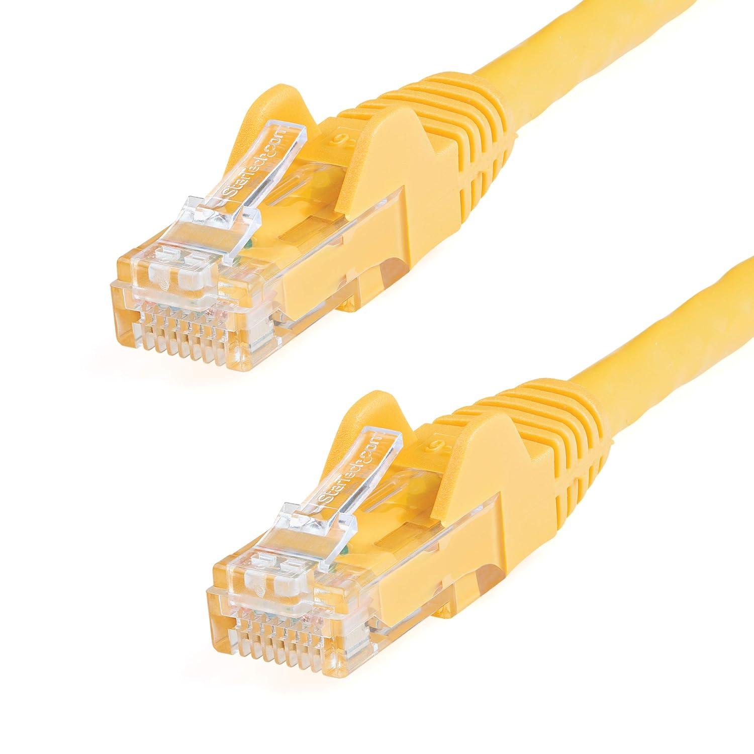 image:imageStarTechcom 10m CAT6 Ethernet Cable Grey CAT 6 Gigabit Ethernet Wire 650MHz 100W PoE RJ45 UTP Category 6 NetworkPatch Cord Snagless wStrain Relief Fluke Tested ULTIA Certified N6PATC10MGRYellow
