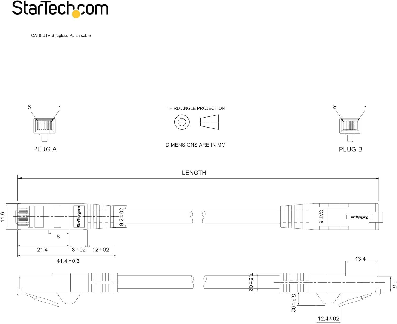 image:imageStarTechcom 15m CAT6 Ethernet Cable Yellow CAT 6 Gigabit Ethernet Wire 650MHz 100W PoE RJ45 UTP Category 6 NetworkPatch Cord Snagless wStrain Relief Fluke Tested ULTIA Certified N6PATC15MYLYellow