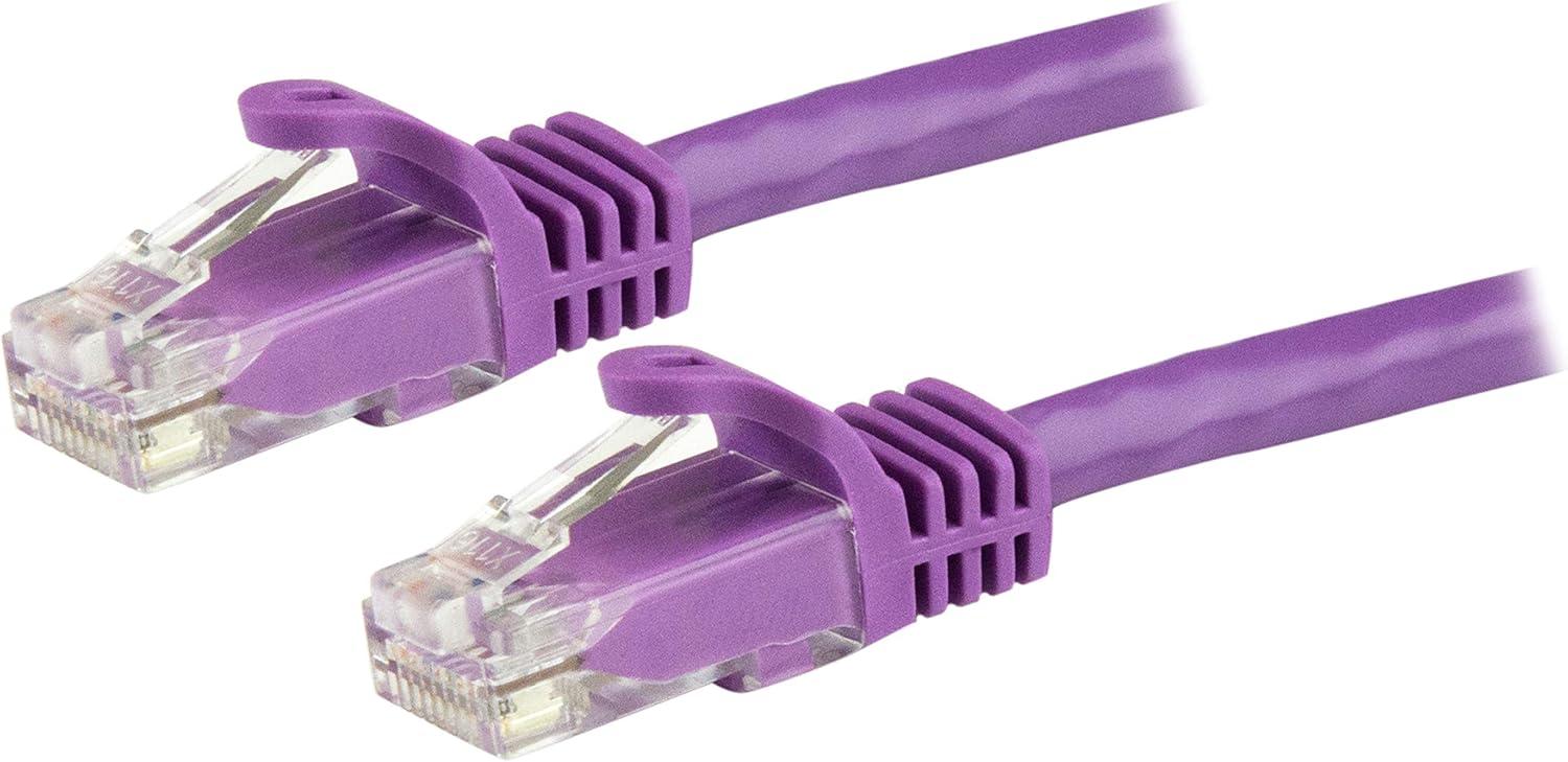 image:imageStarTechcom 15m CAT6 Ethernet Cable Yellow CAT 6 Gigabit Ethernet Wire 650MHz 100W PoE RJ45 UTP Category 6 NetworkPatch Cord Snagless wStrain Relief Fluke Tested ULTIA Certified N6PATC15MYLPurple