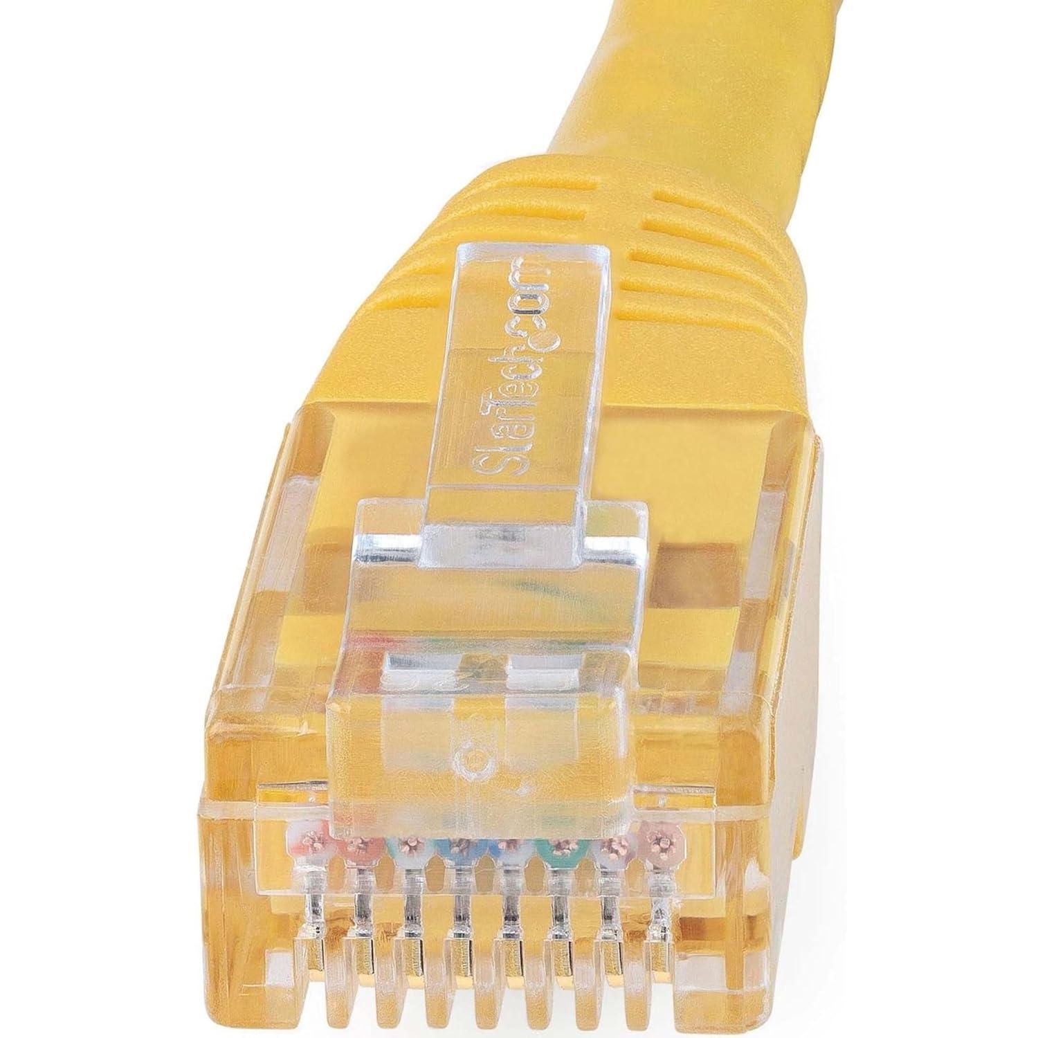 image:imageStarTechcom 20ft CAT6 Ethernet Cable Orange CAT 6 Gigabit Ethernet Wire 650MHz 100W PoE RJ45 UTP Molded Category 6 NetworkPatch Cord wStrain ReliefFluke Tested ULTIA Certified C6PATCH20ORYellow