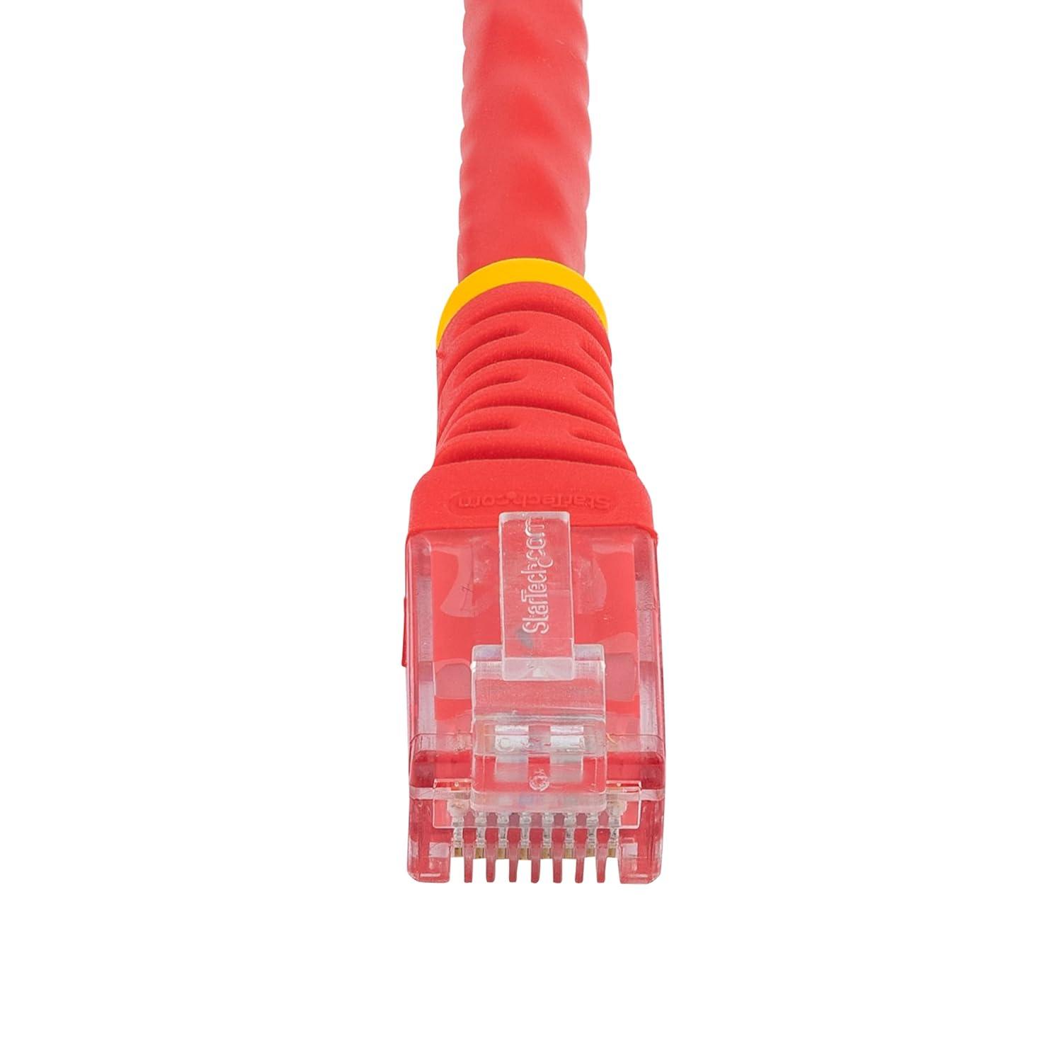 image:imageStarTechcom 20ft CAT6 Ethernet Cable Orange CAT 6 Gigabit Ethernet Wire 650MHz 100W PoE RJ45 UTP Molded Category 6 NetworkPatch Cord wStrain ReliefFluke Tested ULTIA Certified C6PATCH20ORRed
