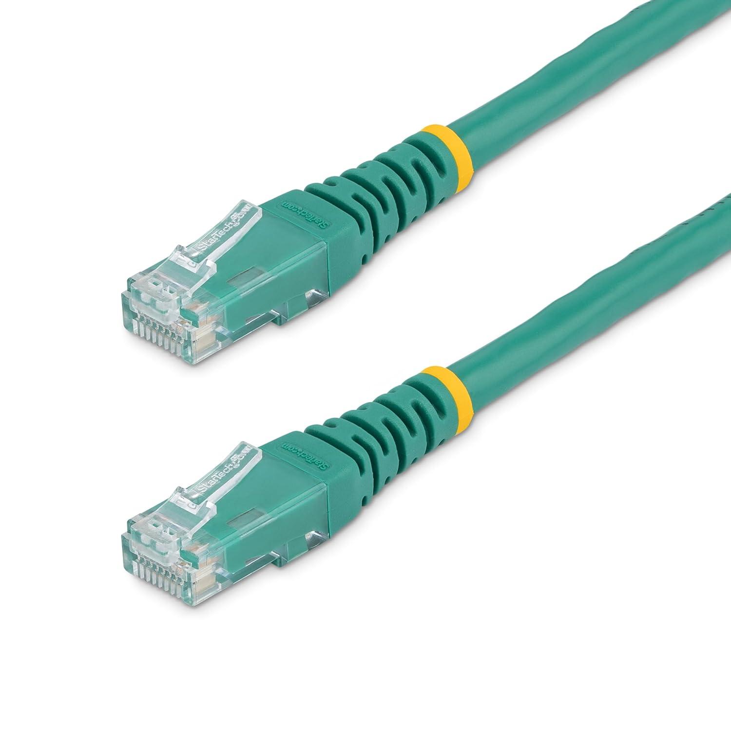 image:imageStarTechcom 20ft CAT6 Ethernet Cable Orange CAT 6 Gigabit Ethernet Wire 650MHz 100W PoE RJ45 UTP Molded Category 6 NetworkPatch Cord wStrain ReliefFluke Tested ULTIA Certified C6PATCH20ORGreen
