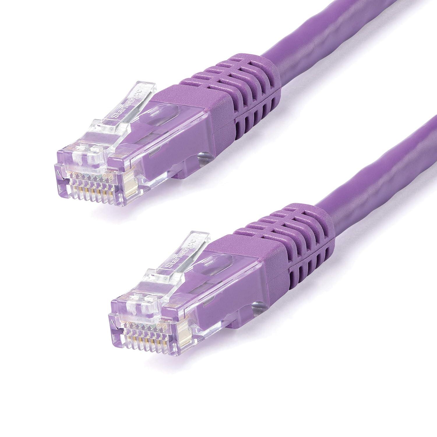 image:imageStarTechcom 20ft CAT6 Ethernet Cable Orange CAT 6 Gigabit Ethernet Wire 650MHz 100W PoE RJ45 UTP Molded Category 6 NetworkPatch Cord wStrain ReliefFluke Tested ULTIA Certified C6PATCH20ORPurple
