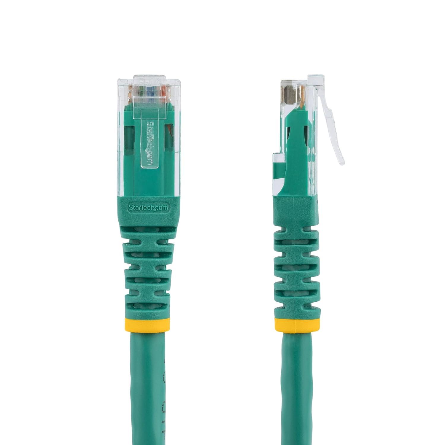 image:imageStarTechcom 20ft CAT6 Ethernet Cable Orange CAT 6 Gigabit Ethernet Wire 650MHz 100W PoE RJ45 UTP Molded Category 6 NetworkPatch Cord wStrain ReliefFluke Tested ULTIA Certified C6PATCH20ORGreen
