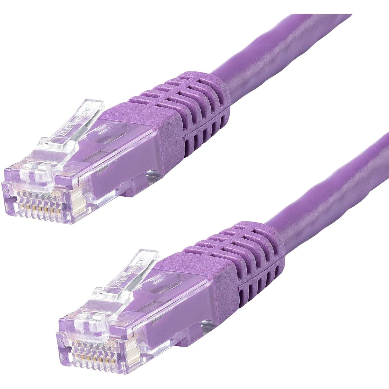 image:imageStarTechcom 20ft CAT6 Ethernet Cable Orange CAT 6 Gigabit Ethernet Wire 650MHz 100W PoE RJ45 UTP Molded Category 6 NetworkPatch Cord wStrain ReliefFluke Tested ULTIA Certified C6PATCH20ORPurple
