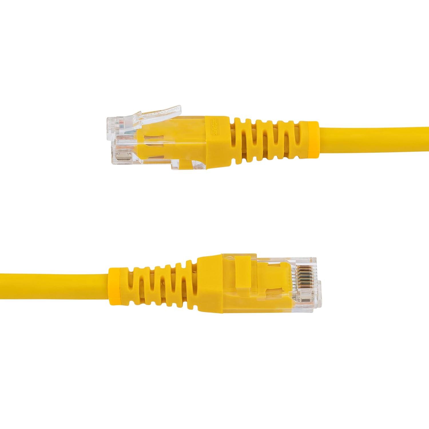 image:imageStarTechcom 20ft CAT6 Ethernet Cable Orange CAT 6 Gigabit Ethernet Wire 650MHz 100W PoE RJ45 UTP Molded Category 6 NetworkPatch Cord wStrain ReliefFluke Tested ULTIA Certified C6PATCH20ORYellow