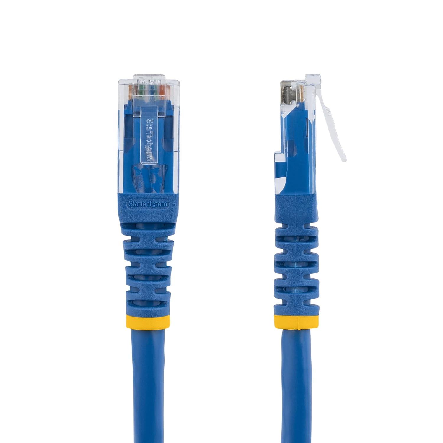 image:imageStarTechcom 20ft CAT6 Ethernet Cable Orange CAT 6 Gigabit Ethernet Wire 650MHz 100W PoE RJ45 UTP Molded Category 6 NetworkPatch Cord wStrain ReliefFluke Tested ULTIA Certified C6PATCH20ORBlue