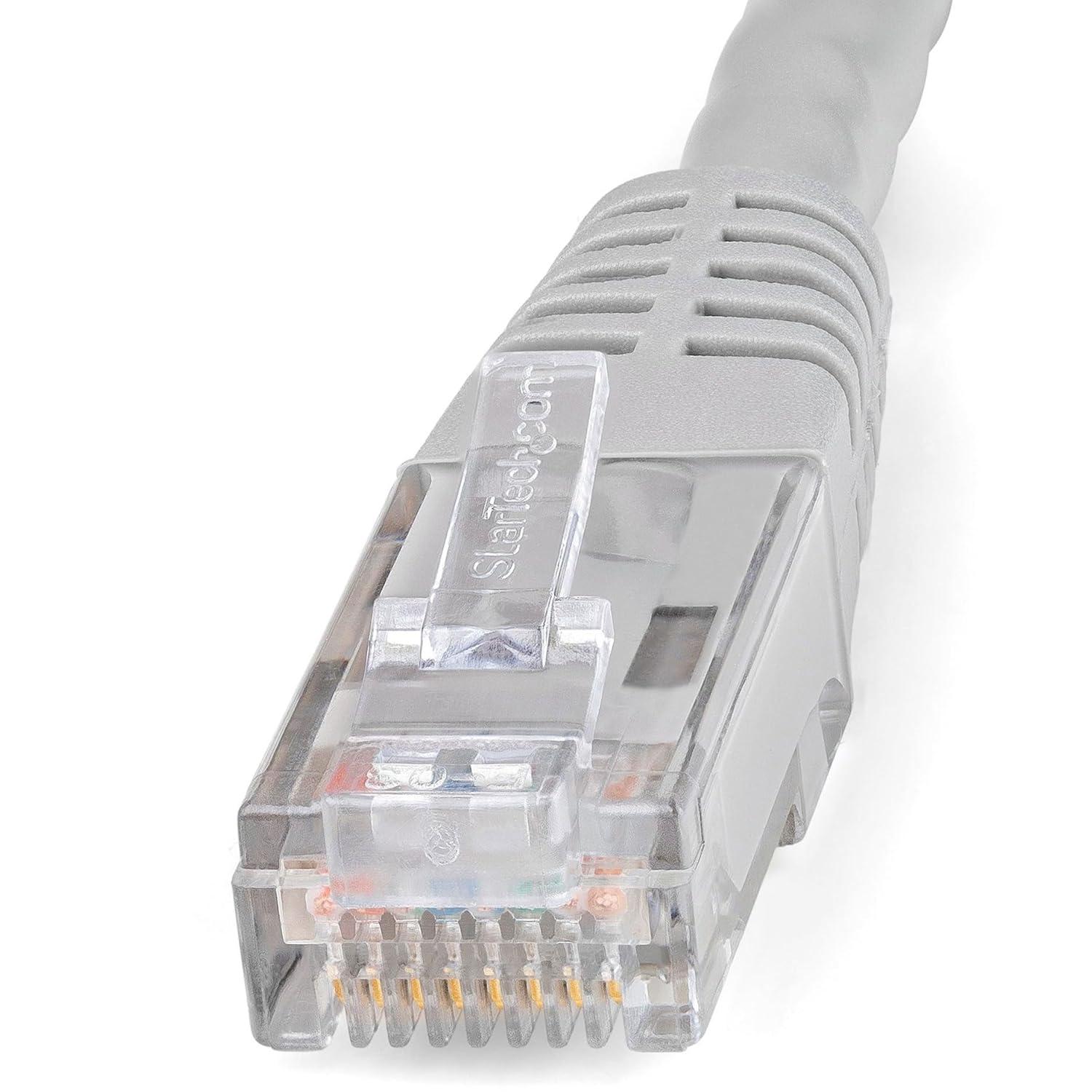 image:imageStarTechcom 20ft CAT6 Ethernet Cable Orange CAT 6 Gigabit Ethernet Wire 650MHz 100W PoE RJ45 UTP Molded Category 6 NetworkPatch Cord wStrain ReliefFluke Tested ULTIA Certified C6PATCH20ORGray