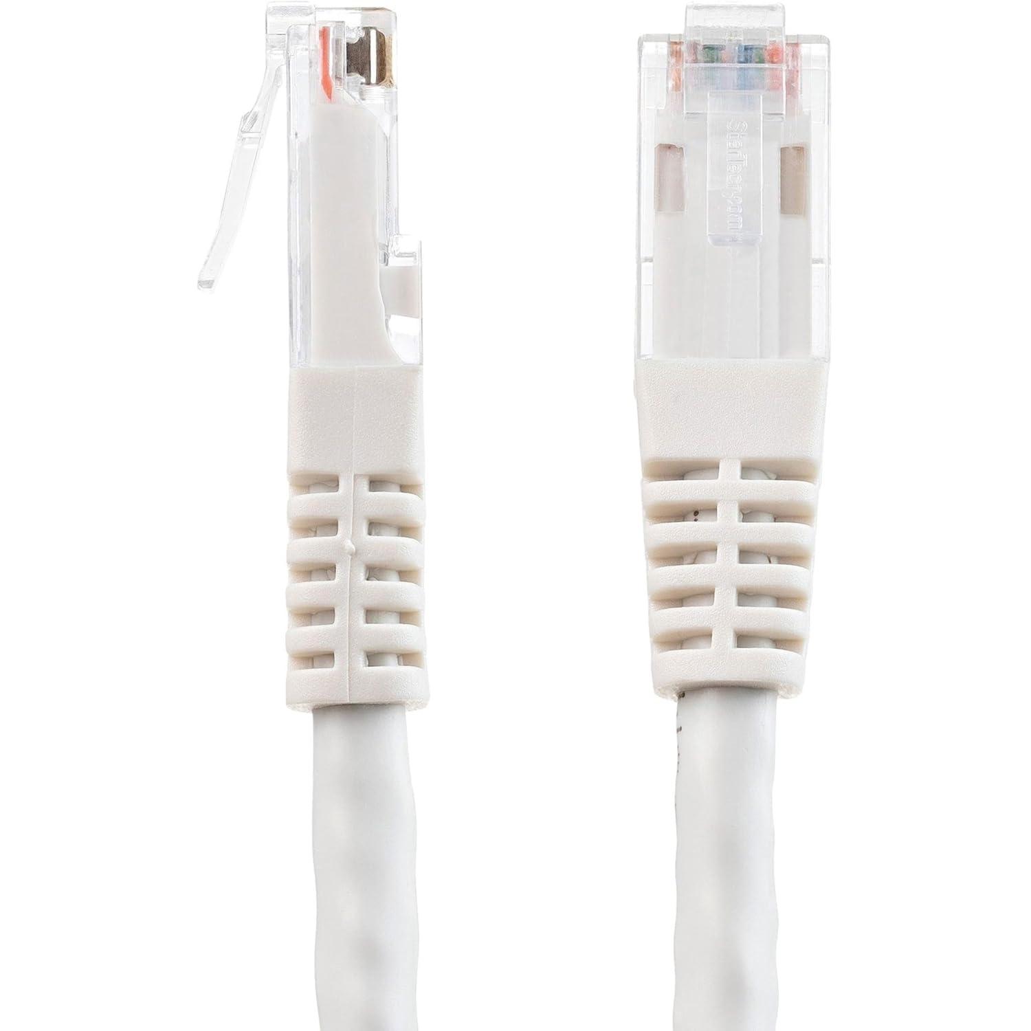 image:imageStarTechcom 20ft CAT6 Ethernet Cable Orange CAT 6 Gigabit Ethernet Wire 650MHz 100W PoE RJ45 UTP Molded Category 6 NetworkPatch Cord wStrain ReliefFluke Tested ULTIA Certified C6PATCH20ORWhite