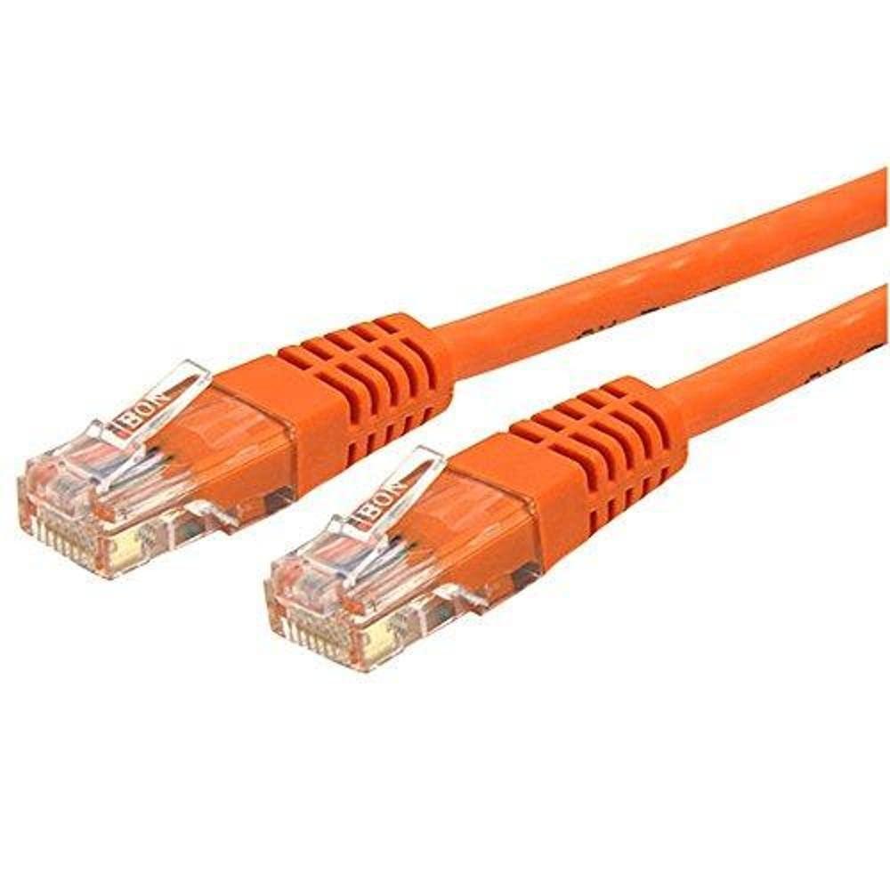 image:imageStarTechcom 20ft CAT6 Ethernet Cable Orange CAT 6 Gigabit Ethernet Wire 650MHz 100W PoE RJ45 UTP Molded Category 6 NetworkPatch Cord wStrain ReliefFluke Tested ULTIA Certified C6PATCH20OROrange