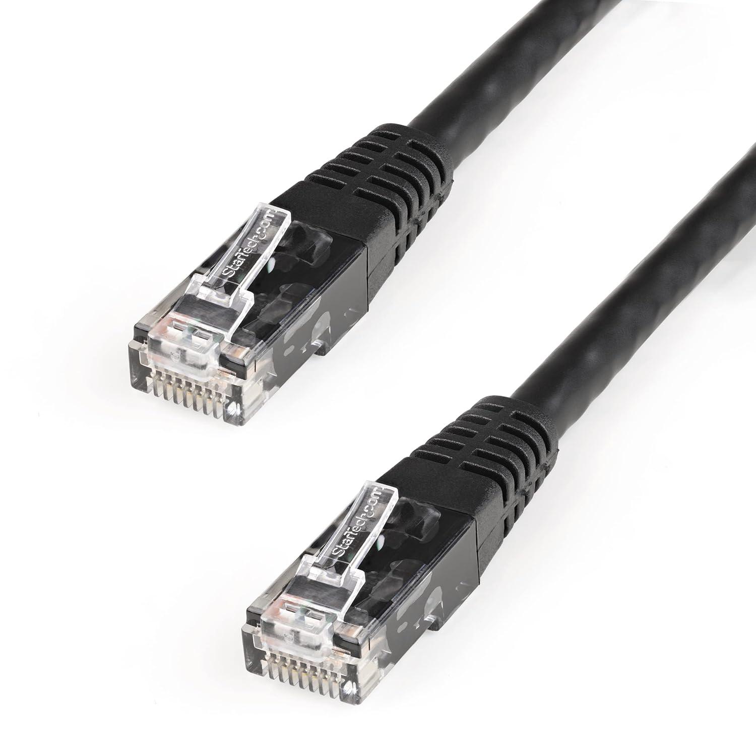 image:imageStarTechcom 20ft CAT6 Ethernet Cable Orange CAT 6 Gigabit Ethernet Wire 650MHz 100W PoE RJ45 UTP Molded Category 6 NetworkPatch Cord wStrain ReliefFluke Tested ULTIA Certified C6PATCH20ORBlack