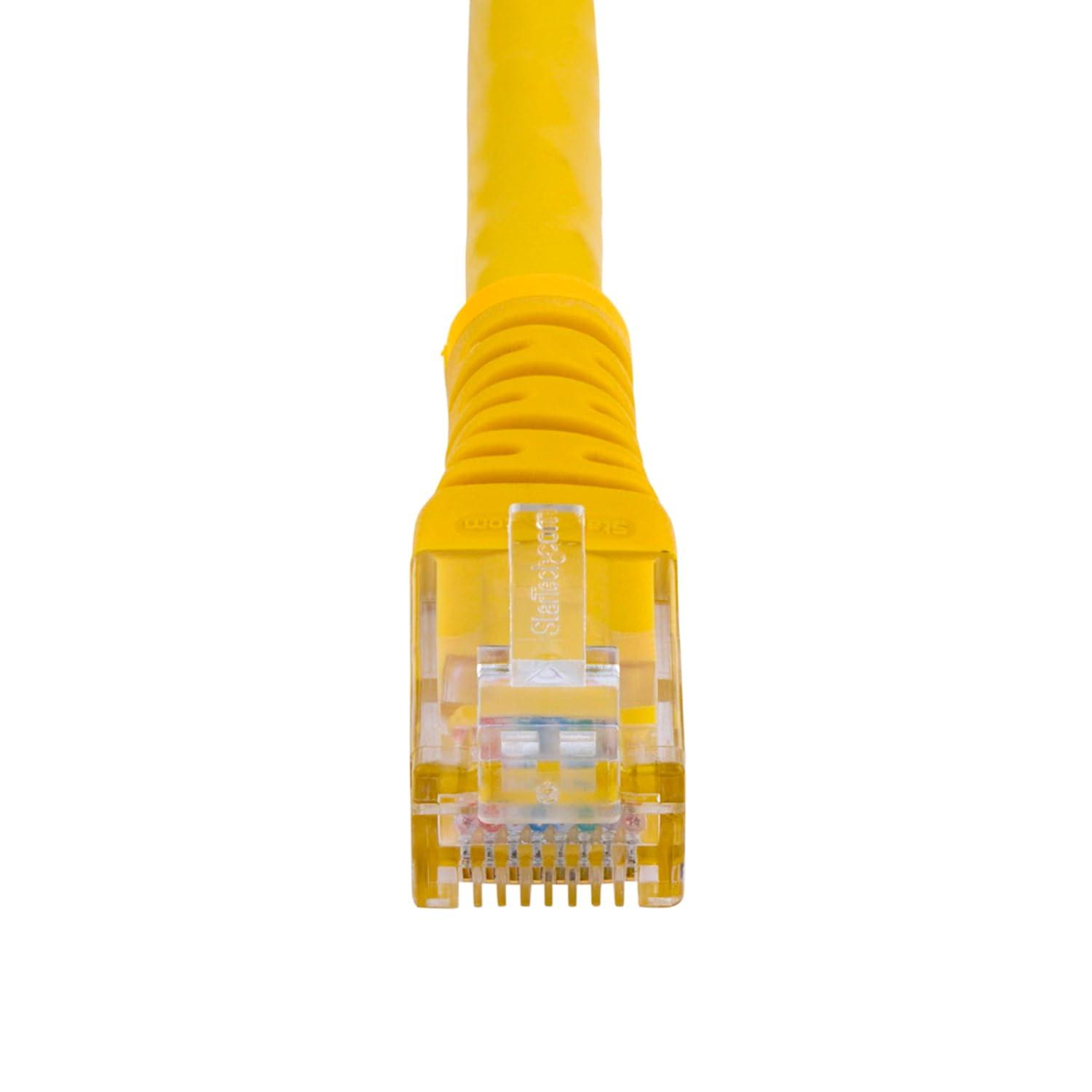 image:imageStarTechcom 20ft CAT6 Ethernet Cable Orange CAT 6 Gigabit Ethernet Wire 650MHz 100W PoE RJ45 UTP Molded Category 6 NetworkPatch Cord wStrain ReliefFluke Tested ULTIA Certified C6PATCH20ORYellow