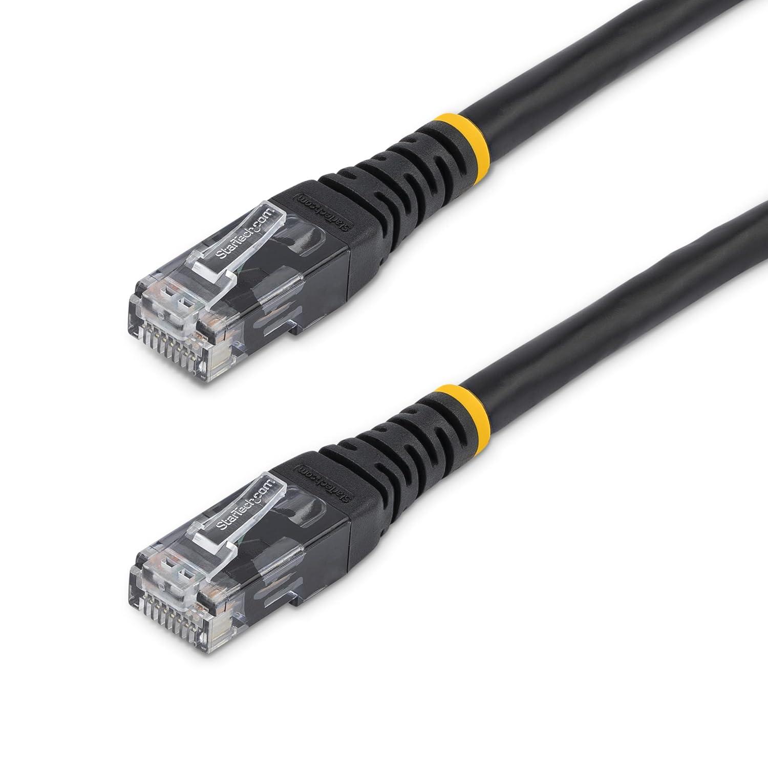 image:imageStarTechcom 20ft CAT6 Ethernet Cable Orange CAT 6 Gigabit Ethernet Wire 650MHz 100W PoE RJ45 UTP Molded Category 6 NetworkPatch Cord wStrain ReliefFluke Tested ULTIA Certified C6PATCH20ORBlack